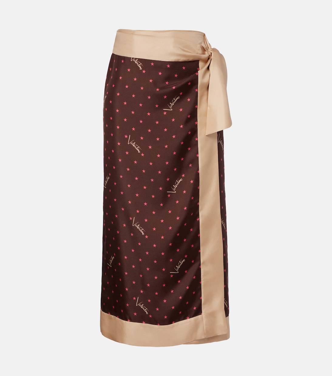 Printed silk twill wrap skirt | Valentino
