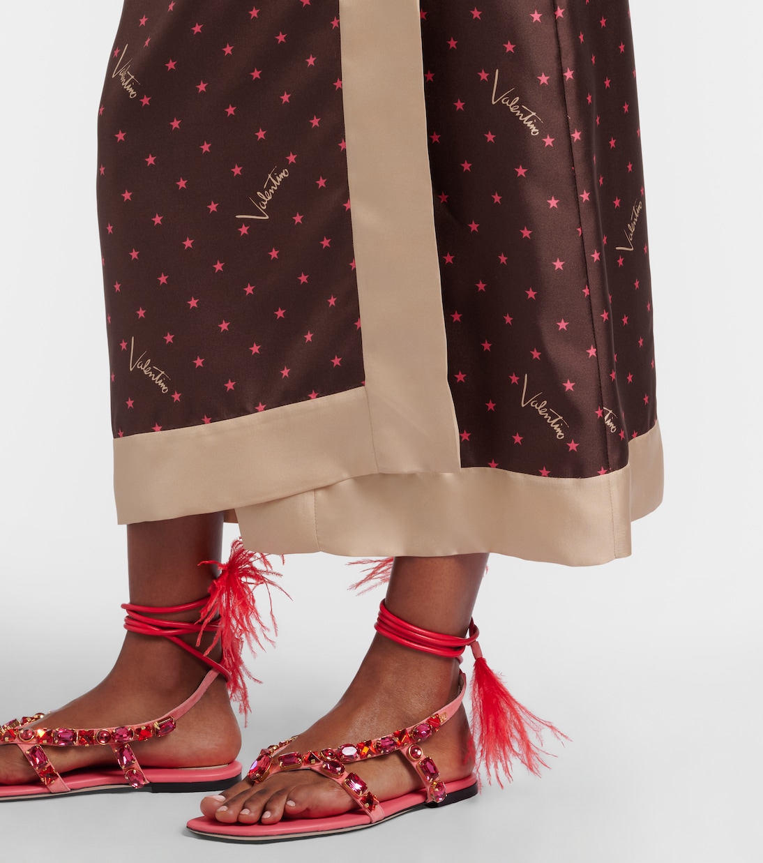 Printed silk twill wrap skirt | Valentino