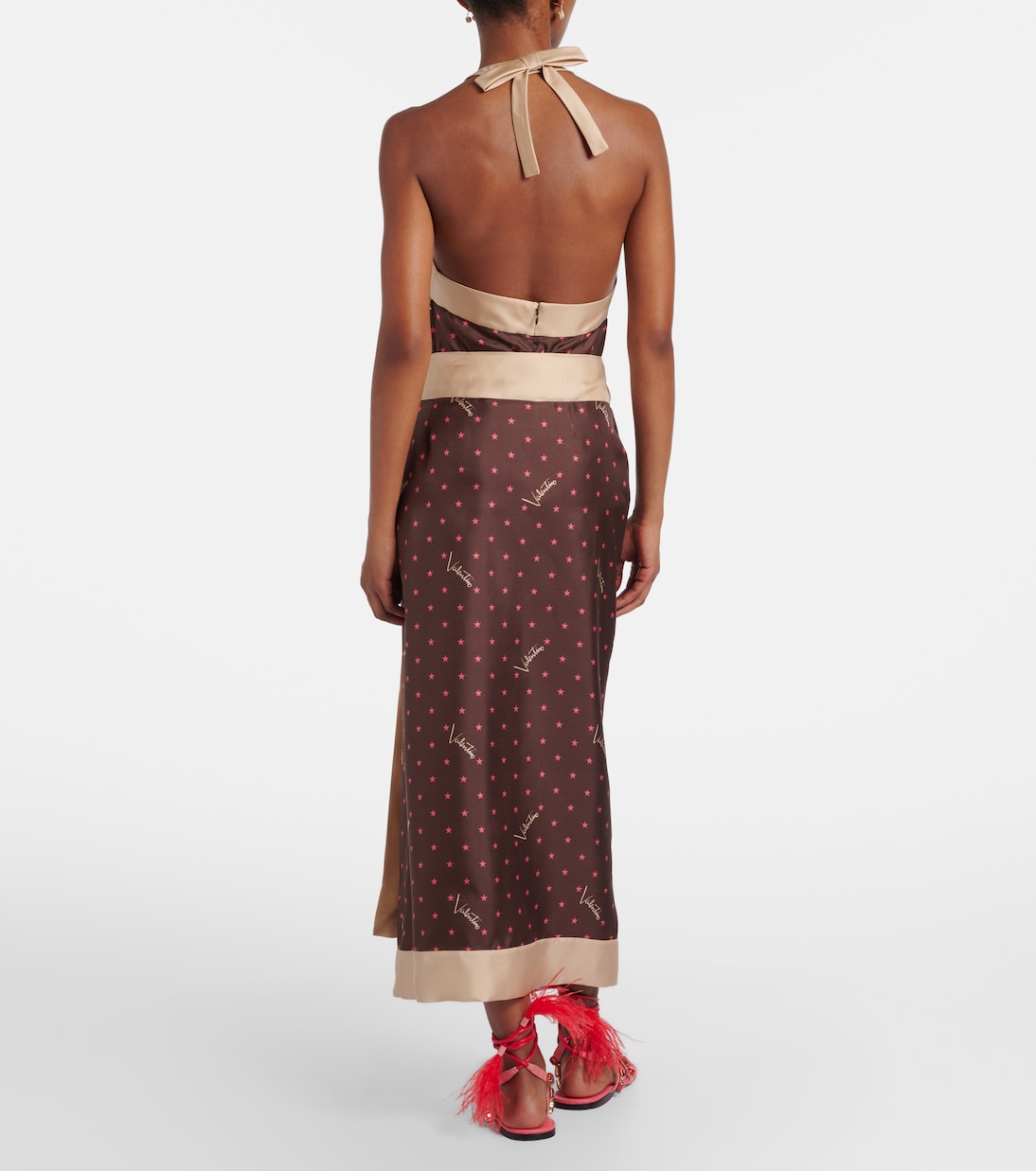 Printed silk twill wrap skirt | Valentino