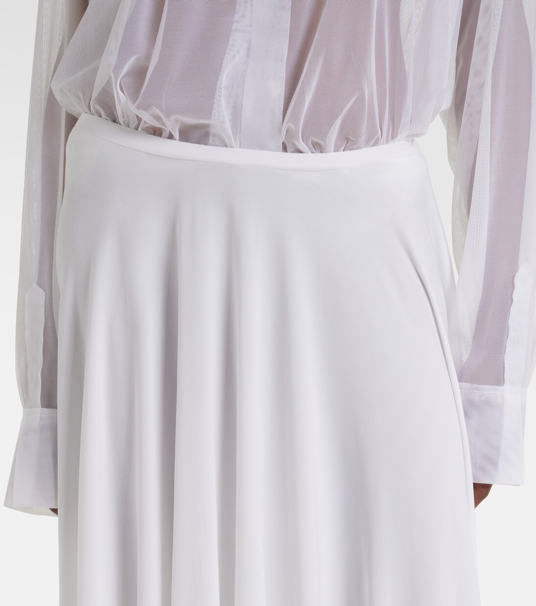 Pleated jersey midi skirt | Norma Kamali