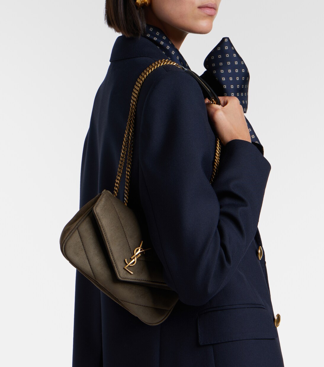 Borsa a spalla Loulou Mini in camoscio | Saint Laurent