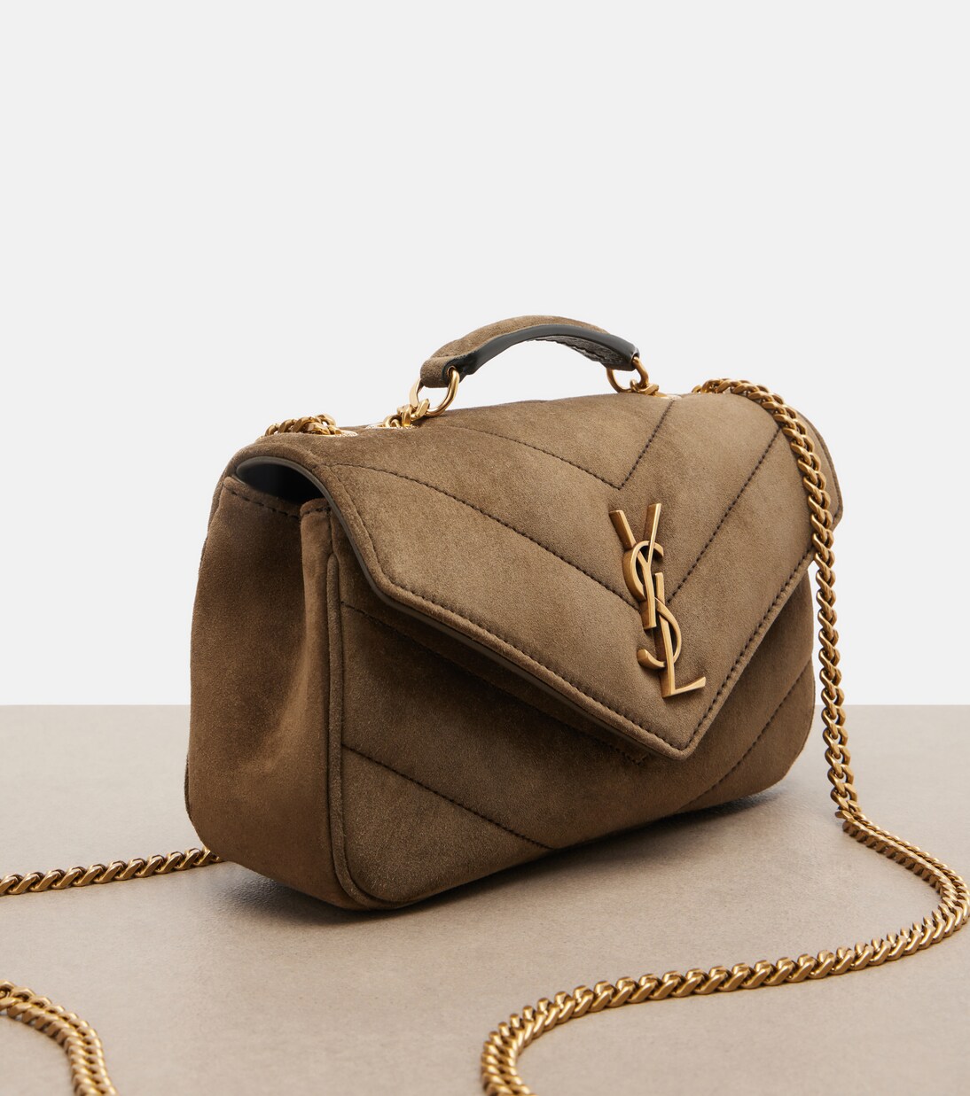 Borsa a spalla Loulou Mini in camoscio | Saint Laurent