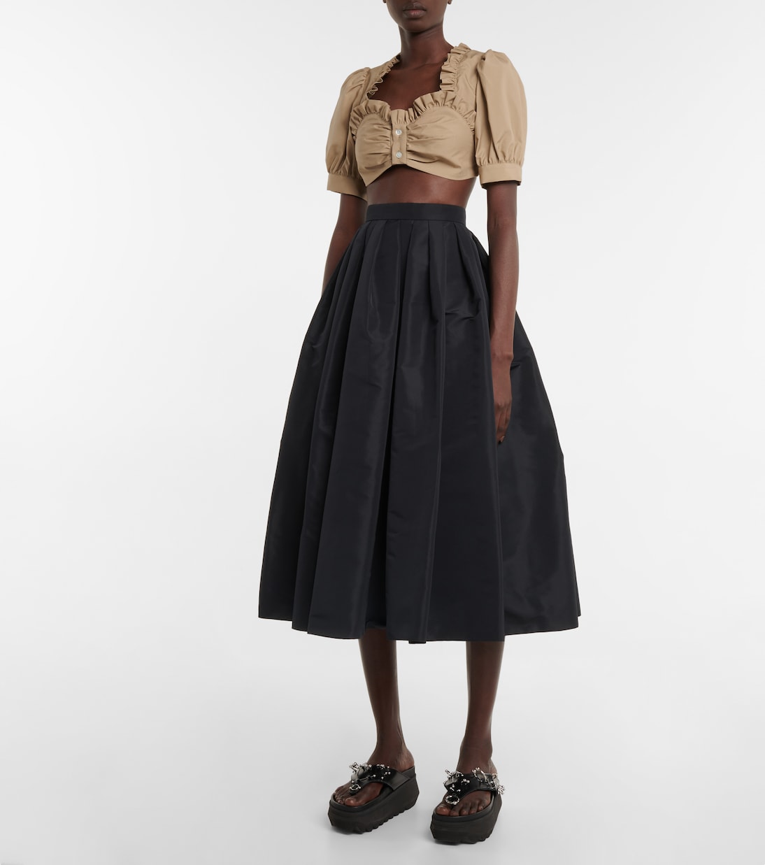 Cropped-Top aus Baumwolle | Noir Kei Ninomiya