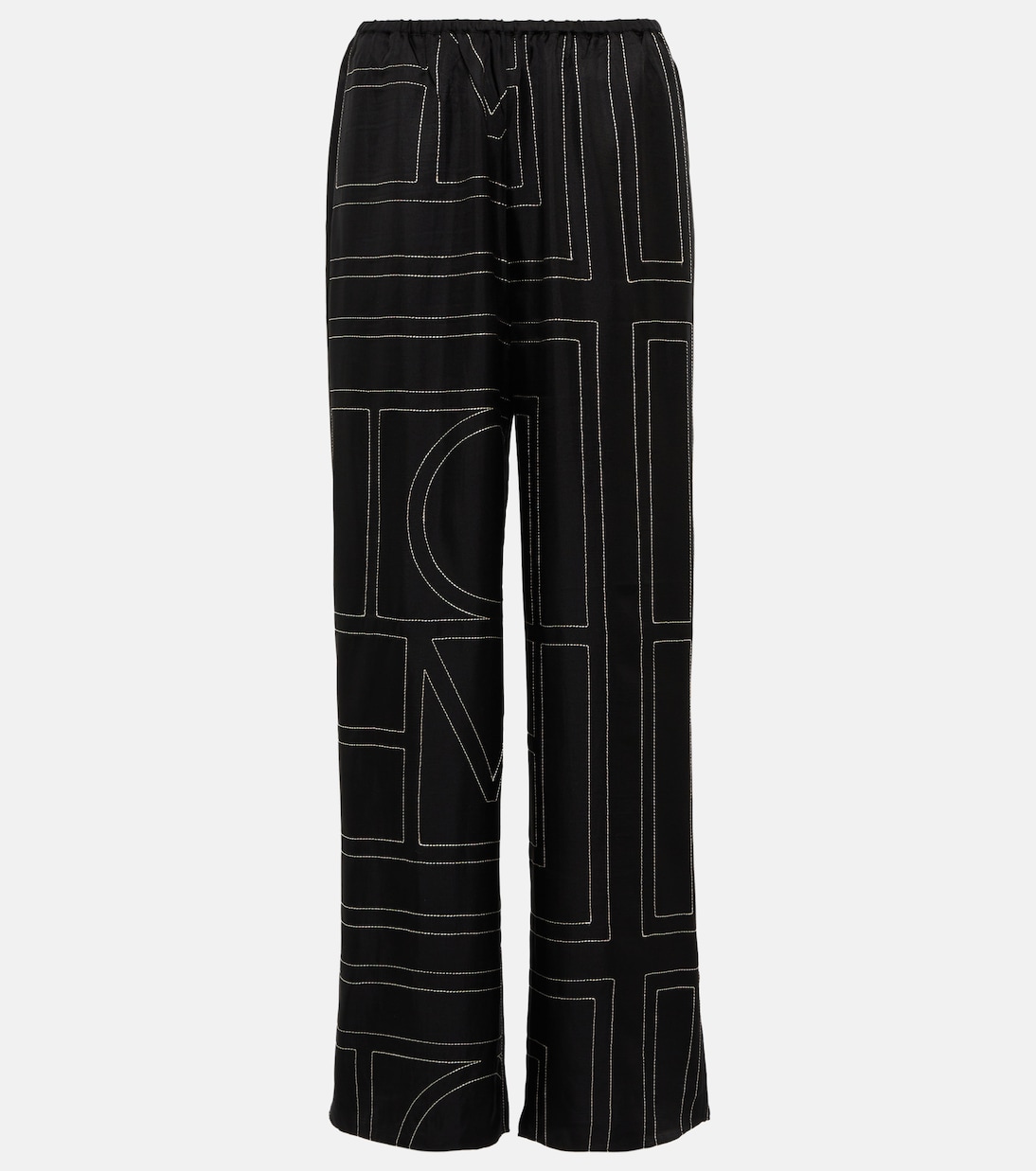 Logo wide-leg silk pants | Toteme