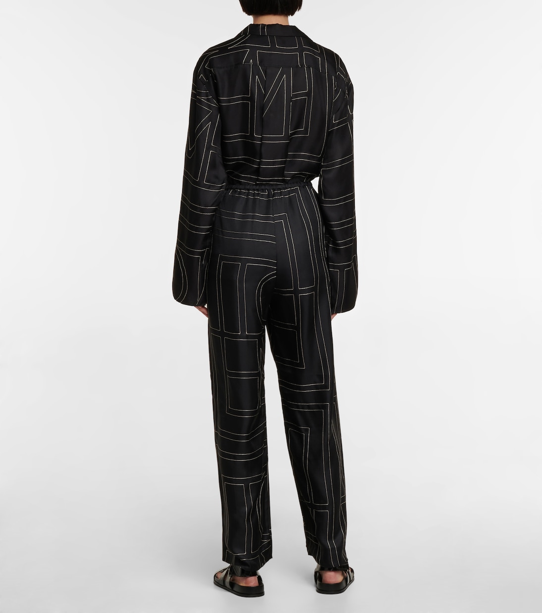 Logo wide-leg silk pants | Toteme