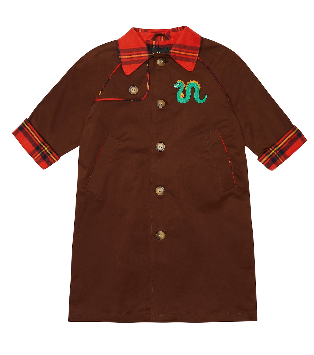 Embroidered motif cotton coat | Mini Rodini