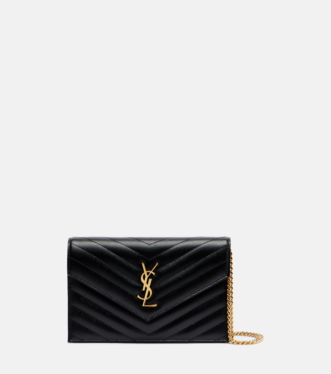 Cassandre matelassé envelope leather wallet on chain | Saint Laurent