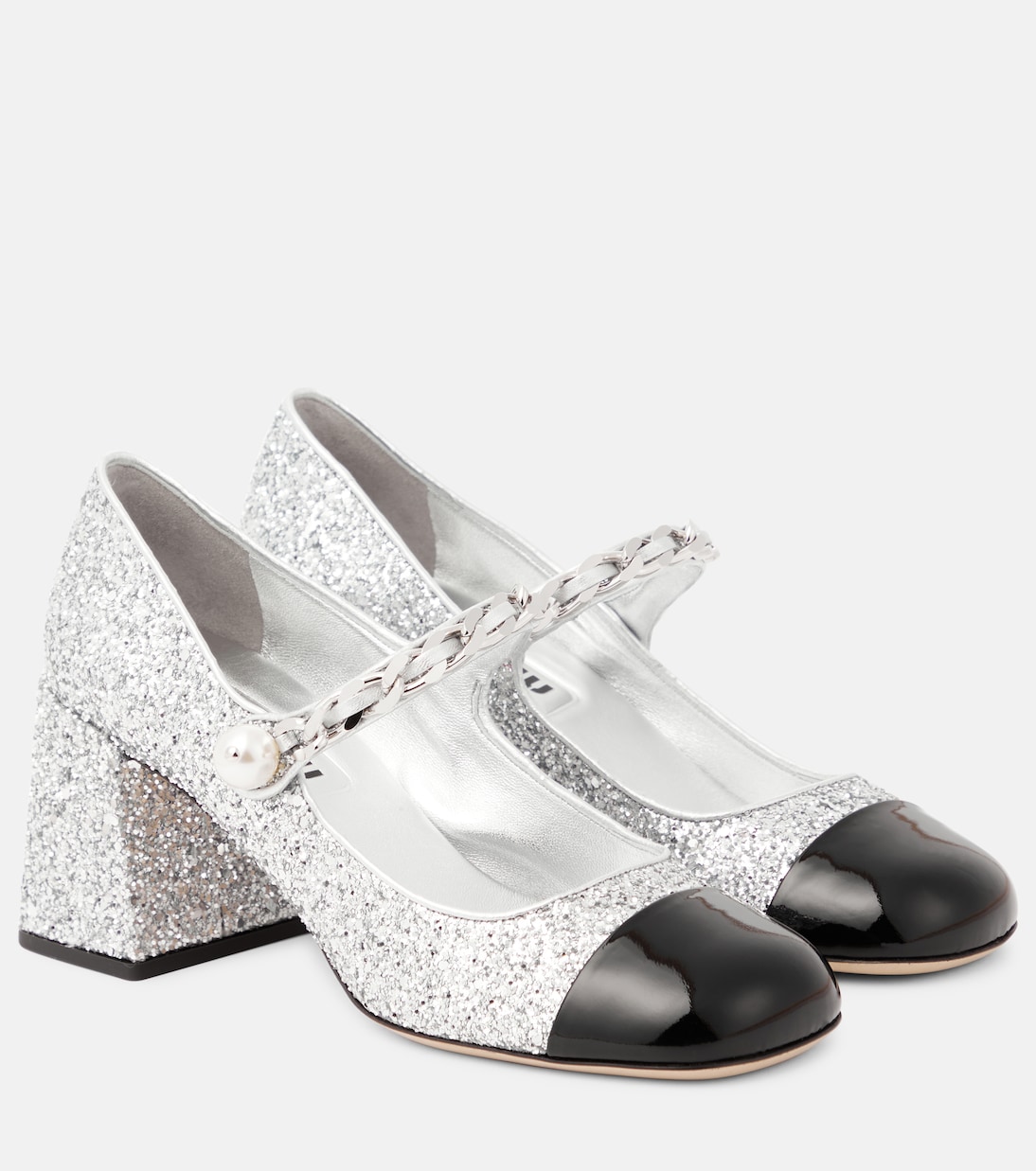 Mary-Jane-Pumps mit Glitter | Miu Miu