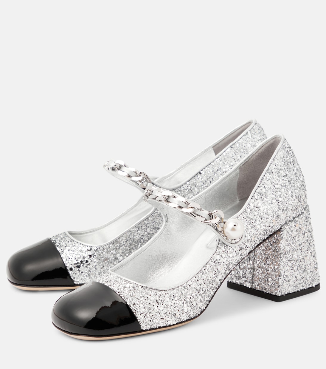 Mary-Jane-Pumps mit Glitter | Miu Miu