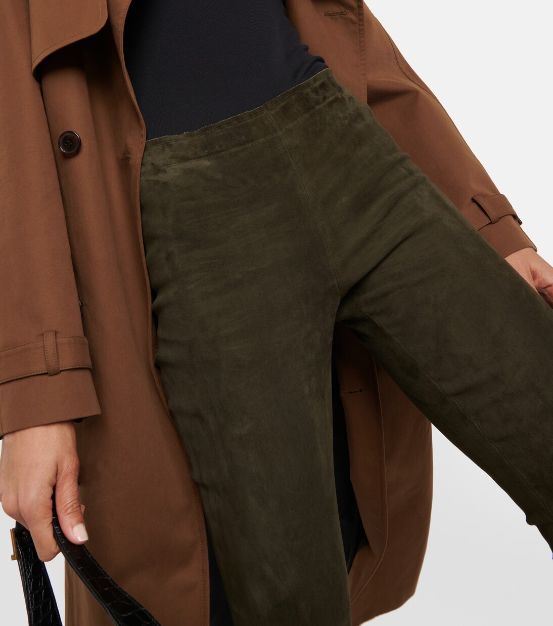 Leggings Carolyn aus Veloursleder | Stouls