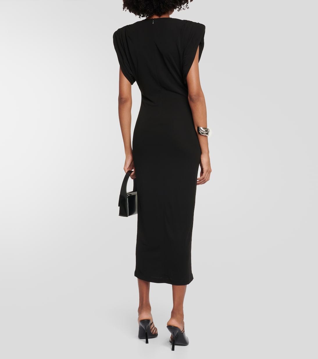 Ruched jersey midi dress | Wardrobe.NYC