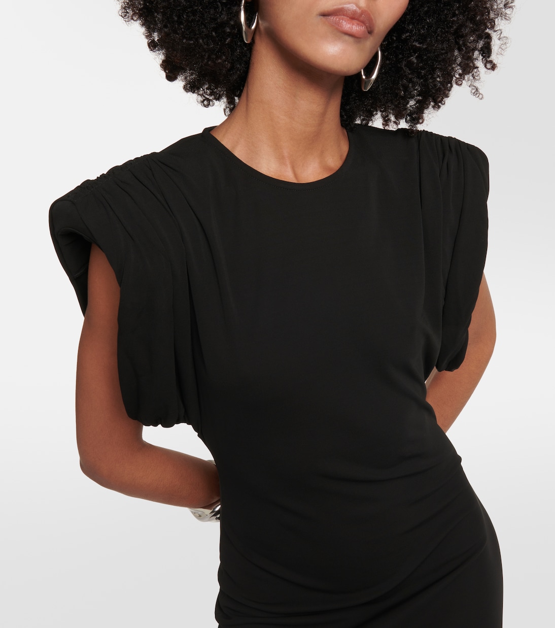 Ruched jersey midi dress | Wardrobe.NYC