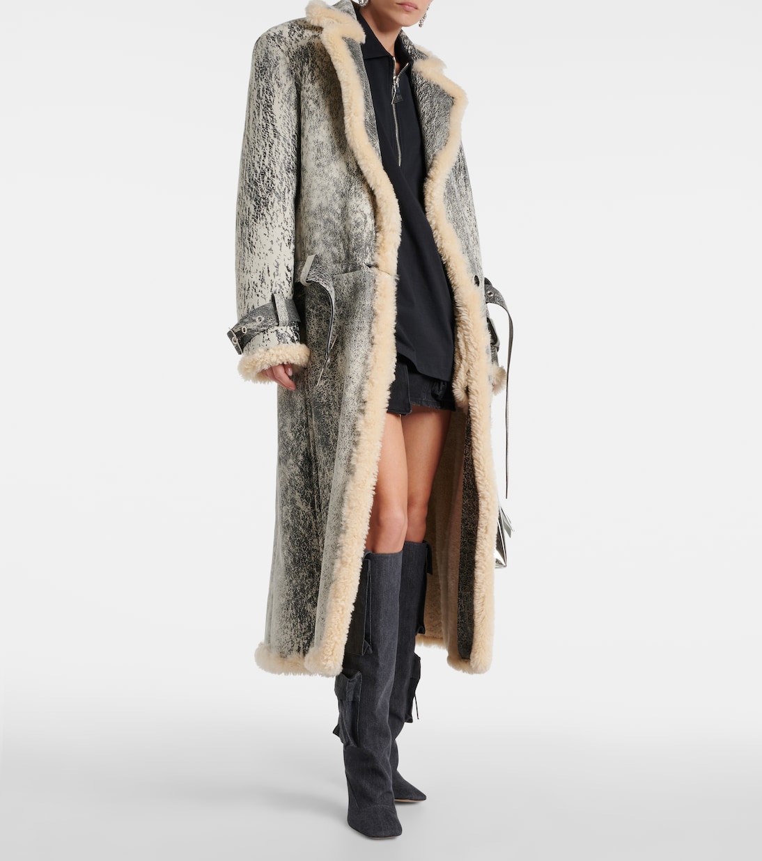 Shearling-lined leather coat | The Attico