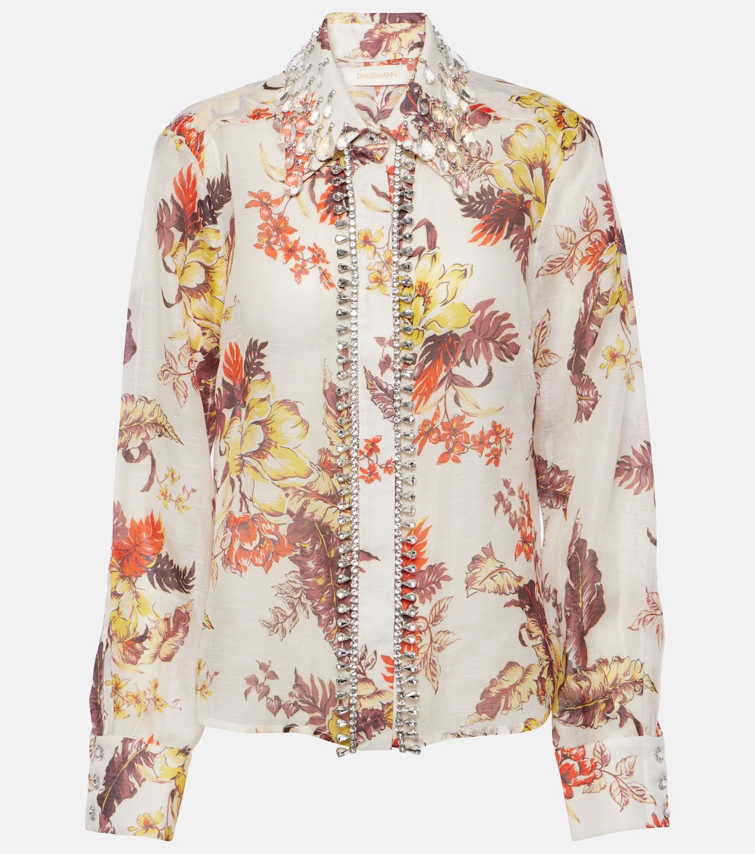 Verzierte Bluse Matchmaker aus Leinen und Seide | Zimmermann