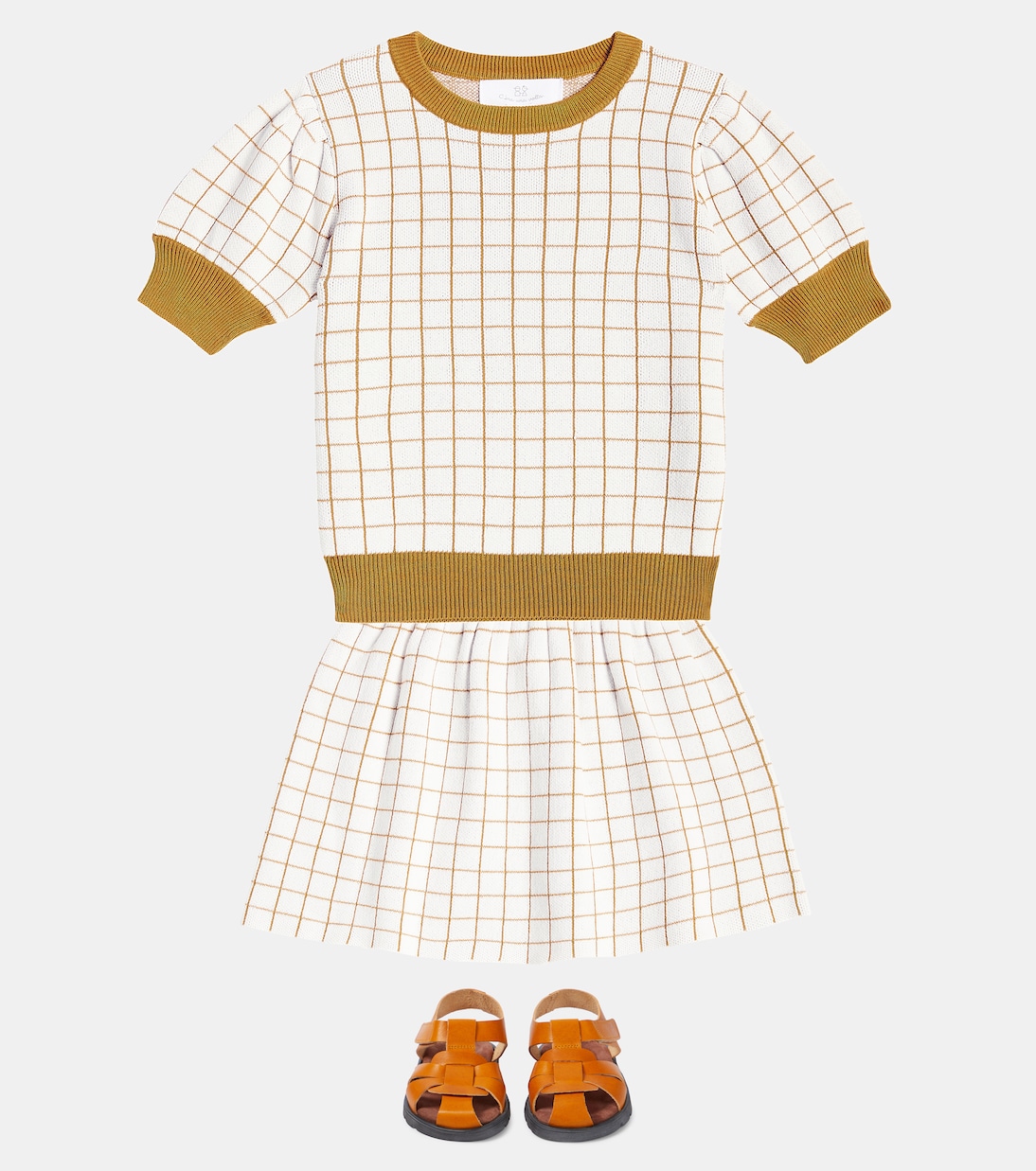 Rossella checked cotton sweater | C'era Una Volta