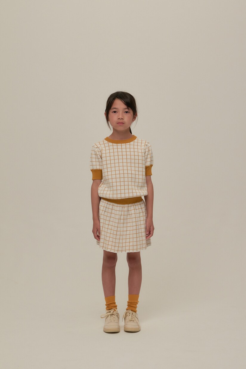 Rossella checked cotton sweater | C'era Una Volta