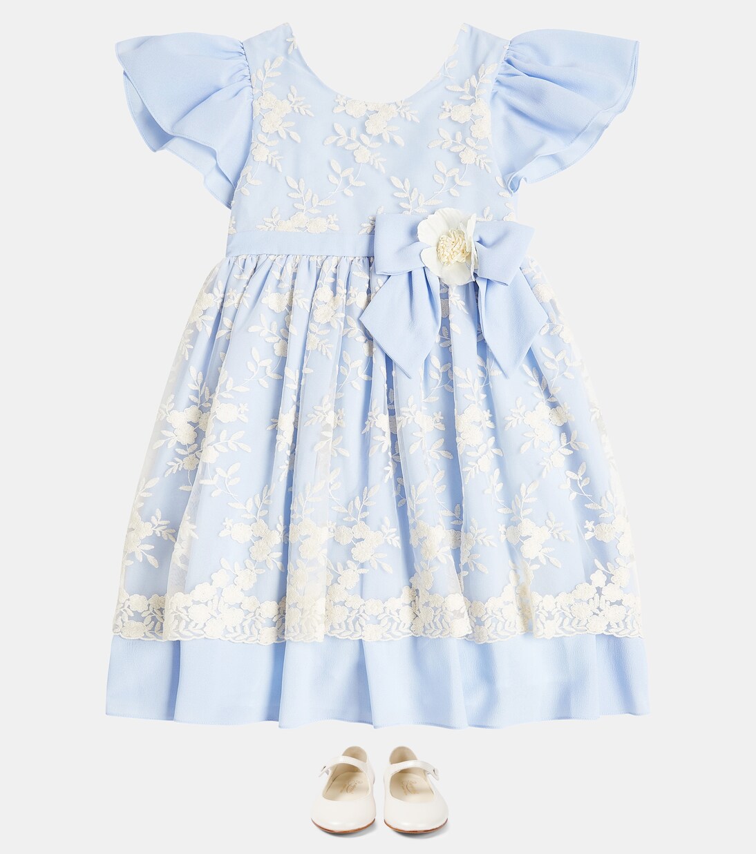 Embroidered chiffon and tulle dress | Patachou