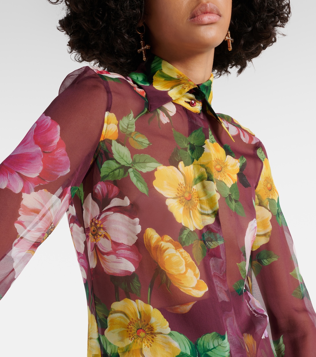 Printed silk chiffon blouse  | Dolce&Gabbana