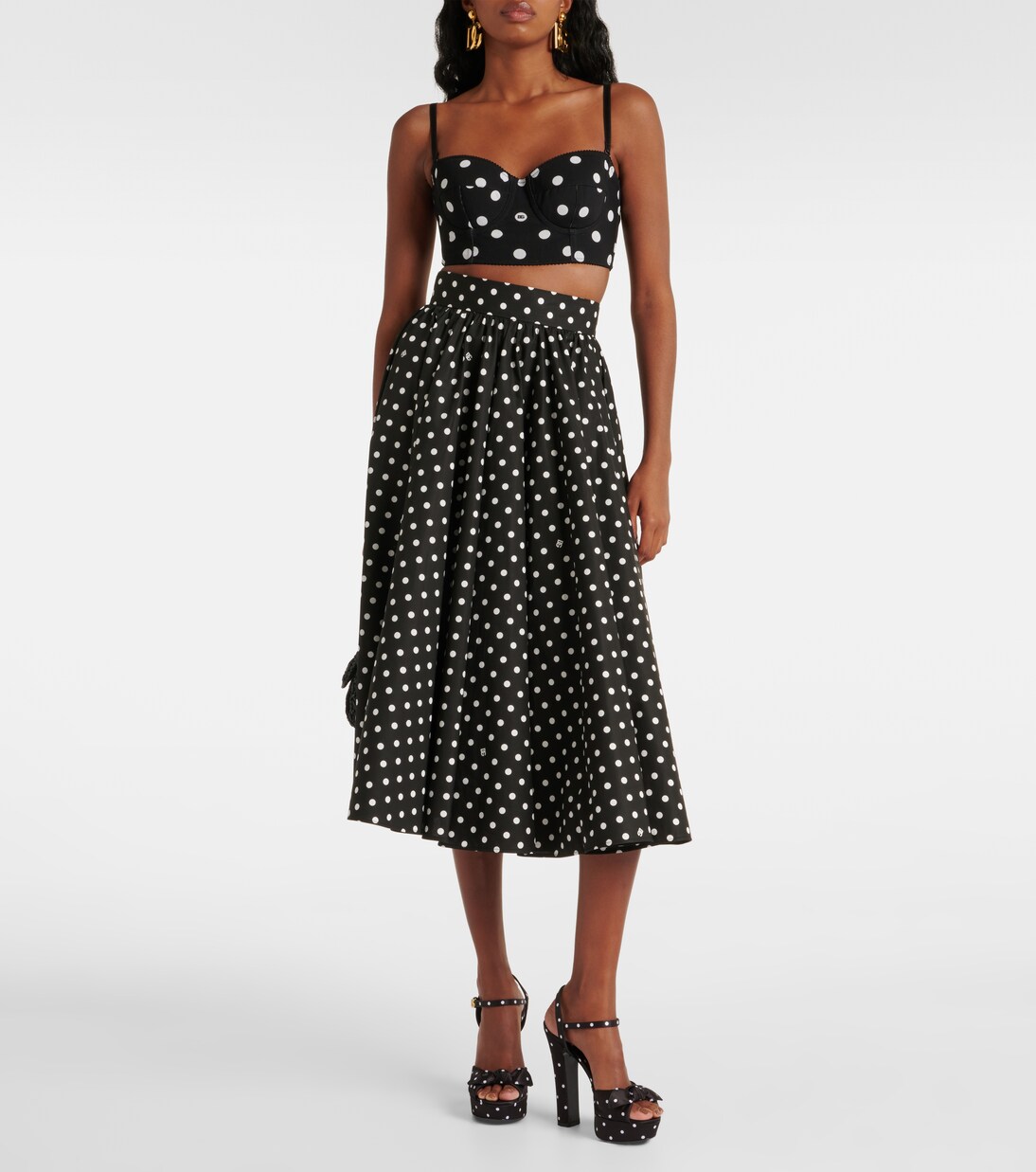 Sandalias de satén con plataforma | Dolce&Gabbana