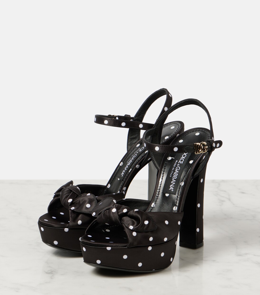 Sandalias de satén con plataforma | Dolce&Gabbana