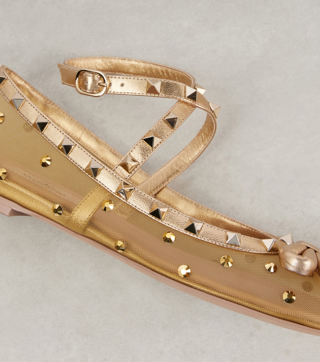 Verzierte Ballerinas Rockstud aus Mesh | Valentino Garavani