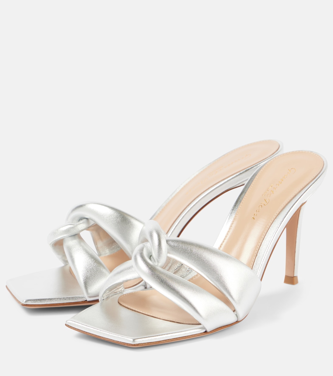Pantoletten Amour 90 aus Metallic-Leder | Gianvito Rossi