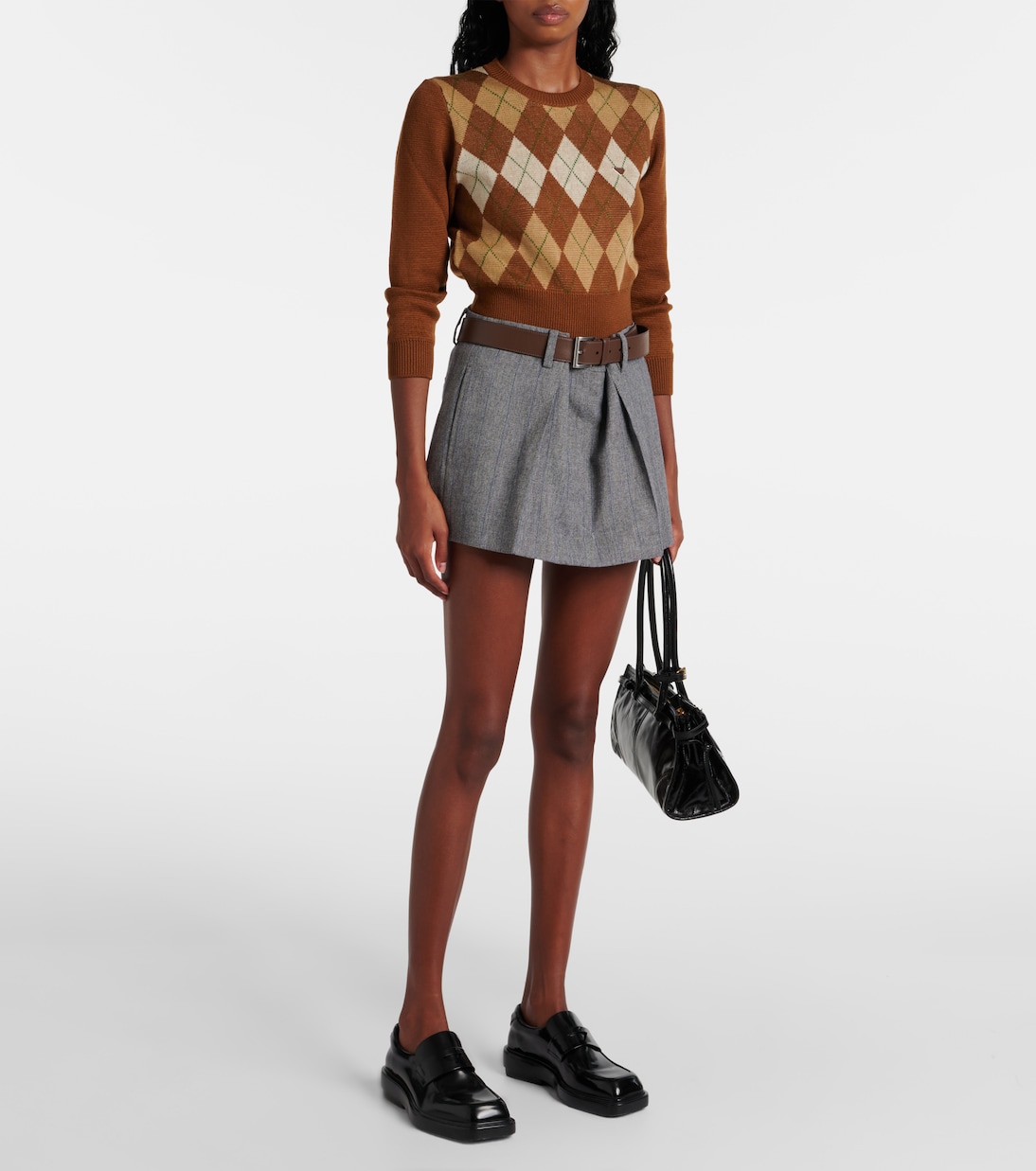 Pullover cropped in lana  | Prada