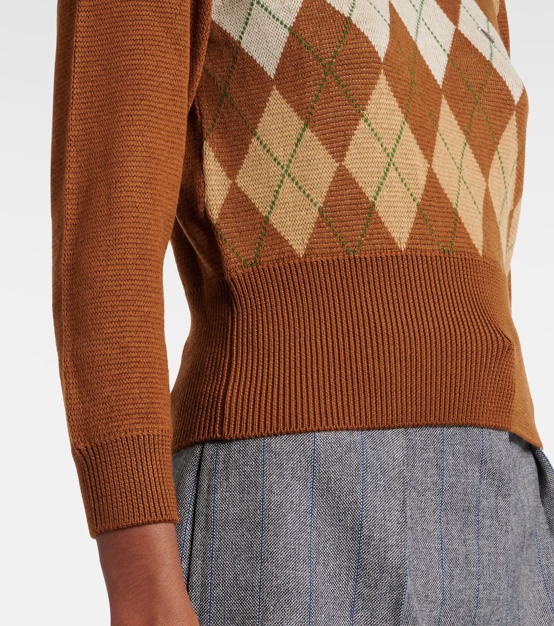 Pullover cropped in lana  | Prada