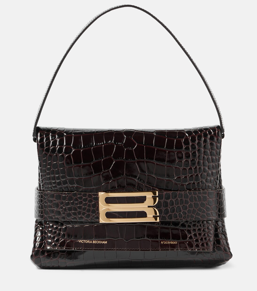 B croc-effect patent leather shoulder bag | Victoria Beckham