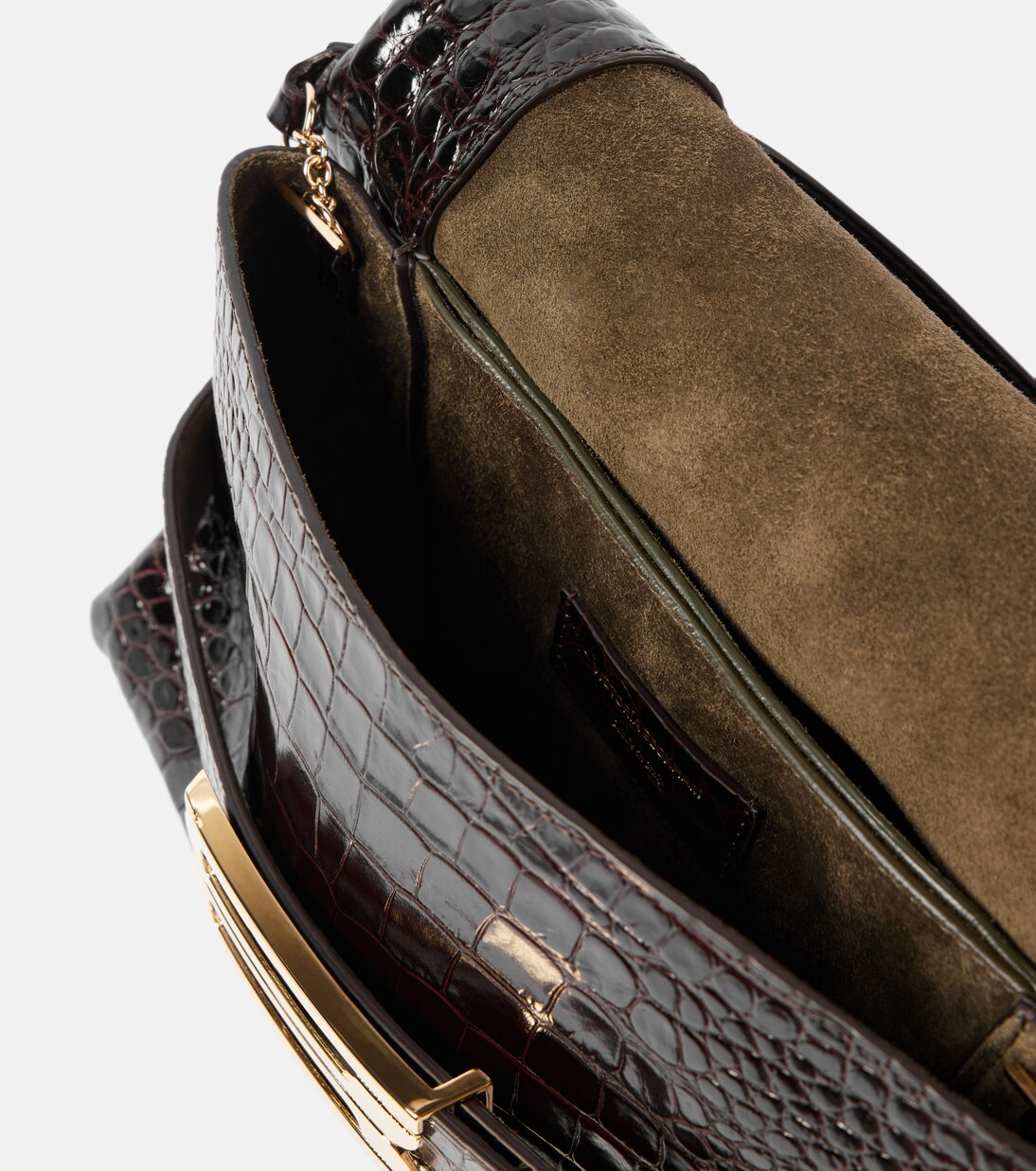 B croc-effect patent leather shoulder bag | Victoria Beckham