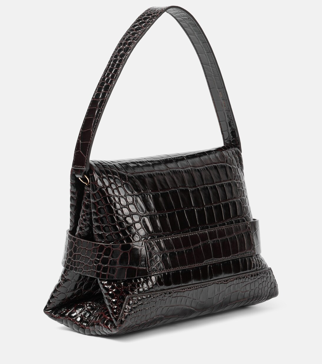 B croc-effect patent leather shoulder bag | Victoria Beckham