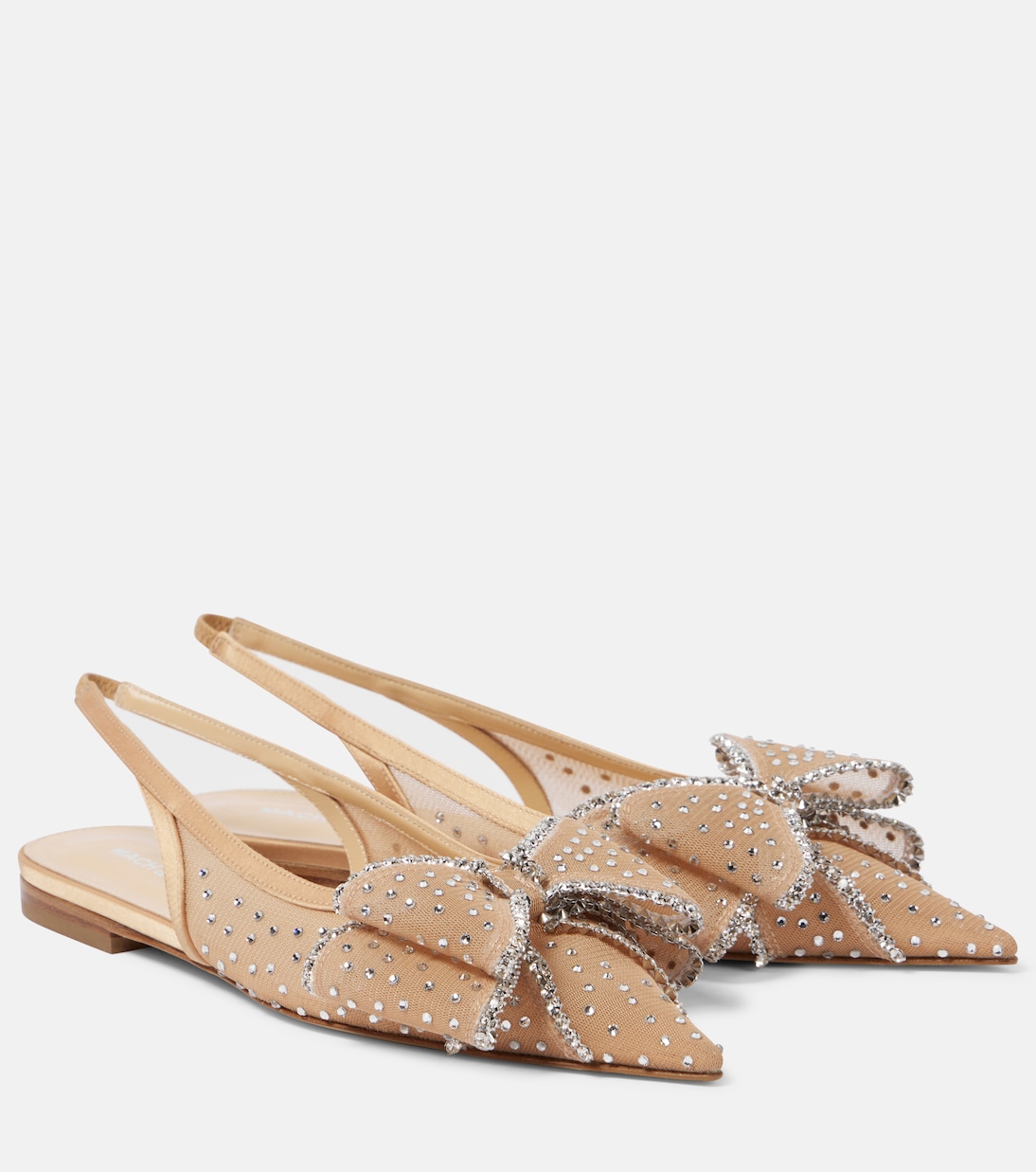 Le Cadeau embellished tulle slingback flats | Mach & Mach