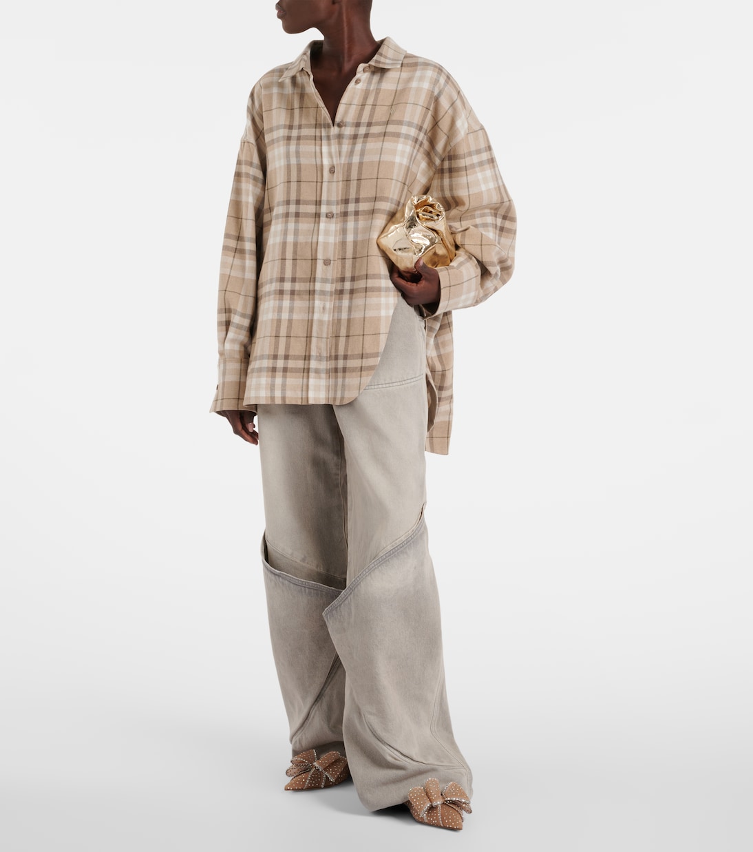 Le Cadeau embellished tulle slingback flats | Mach & Mach