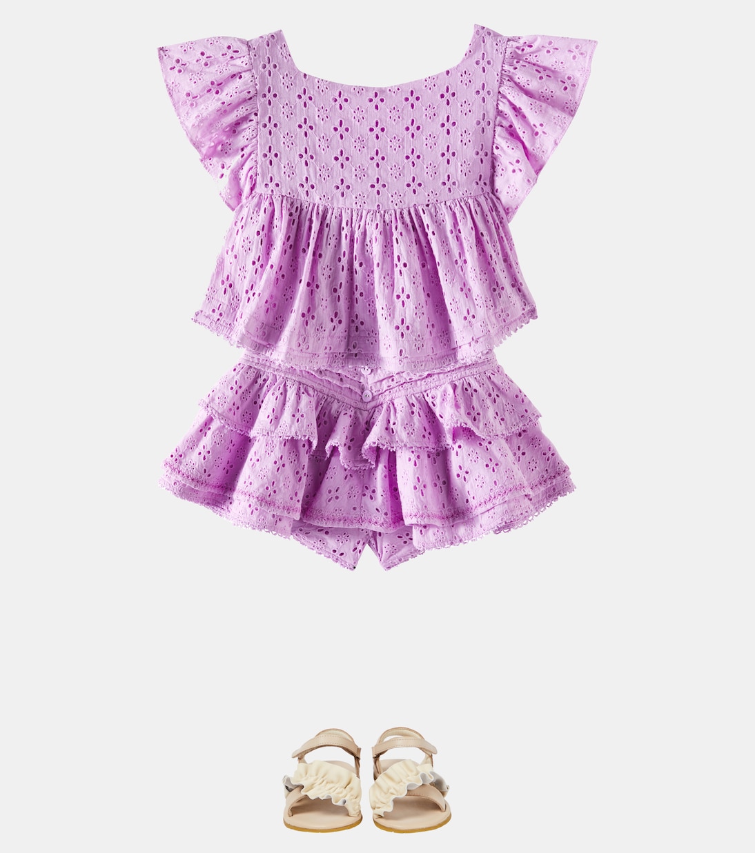 Cycas broderie anglaise cotton top | Poupette St Barth Kids