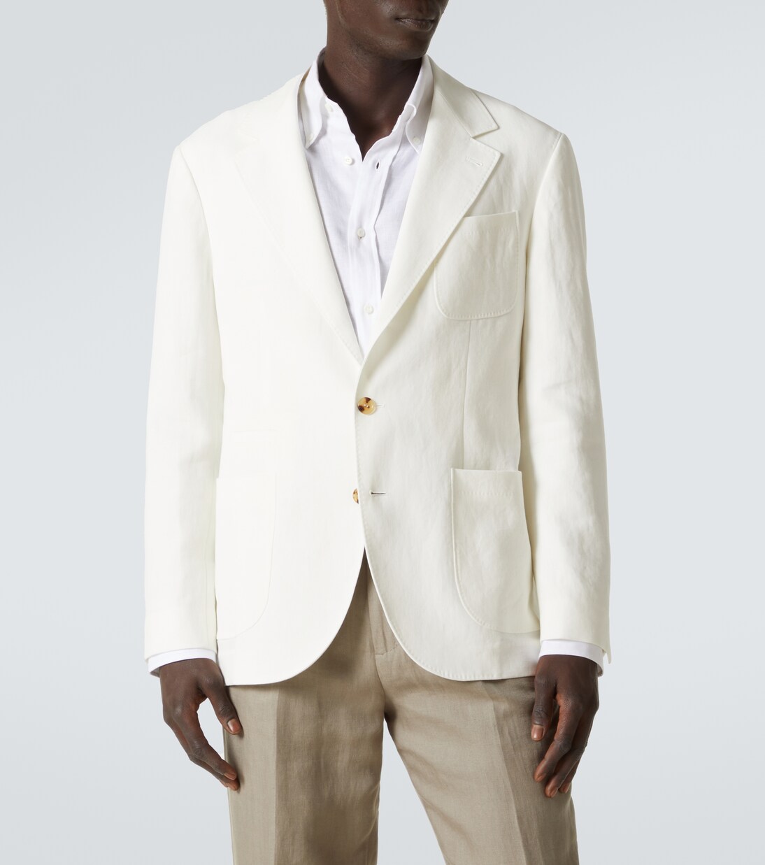 Single-breasted linen blazer | Brunello Cucinelli