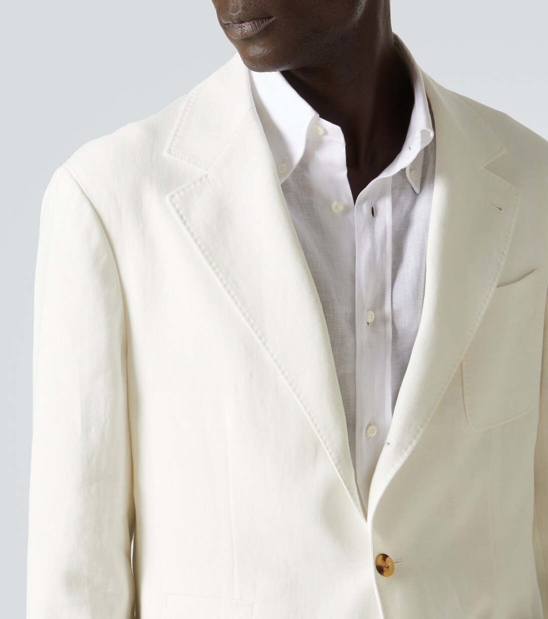 Single-breasted linen blazer | Brunello Cucinelli