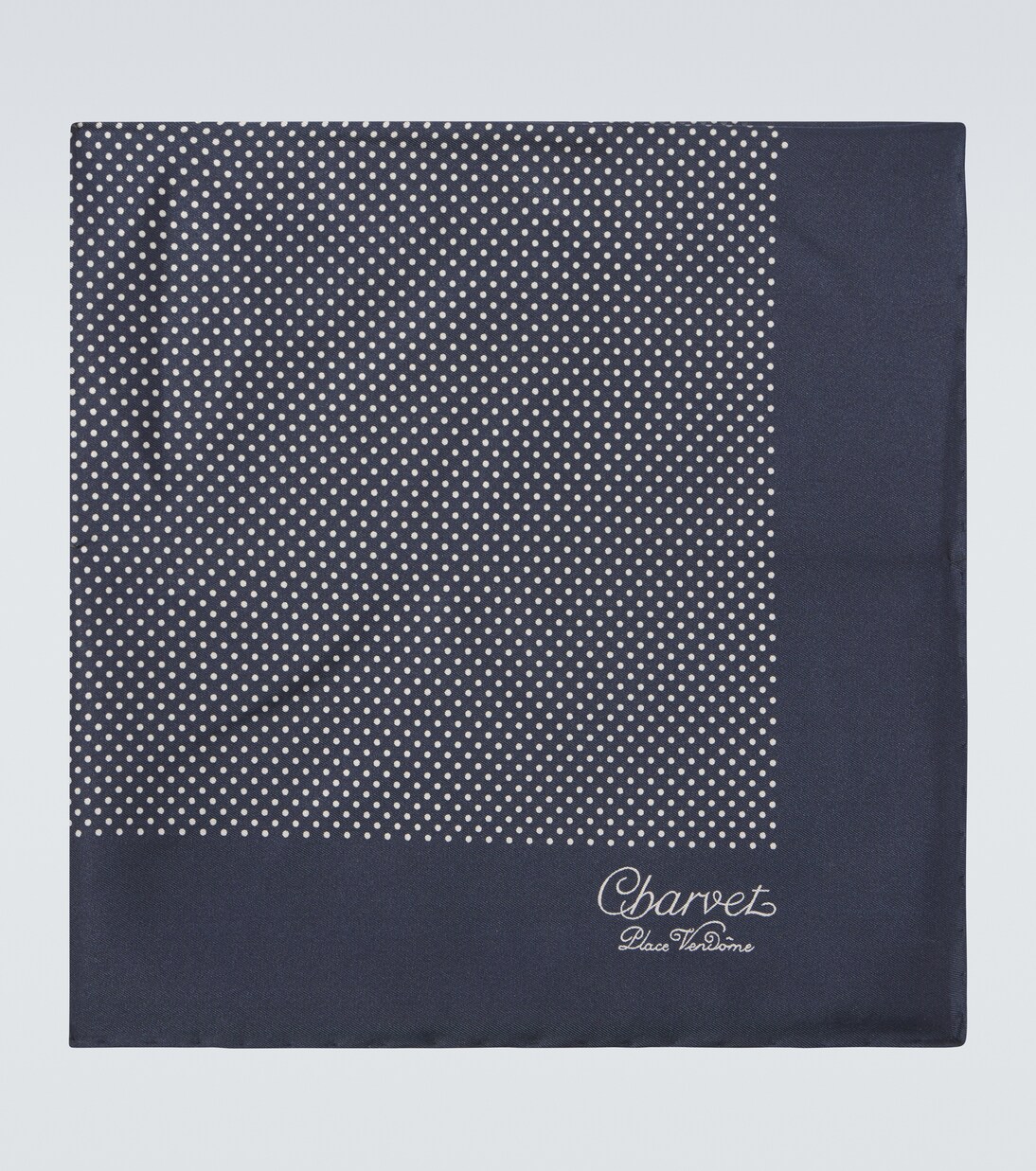 Polka-dot silk pocket square | Charvet