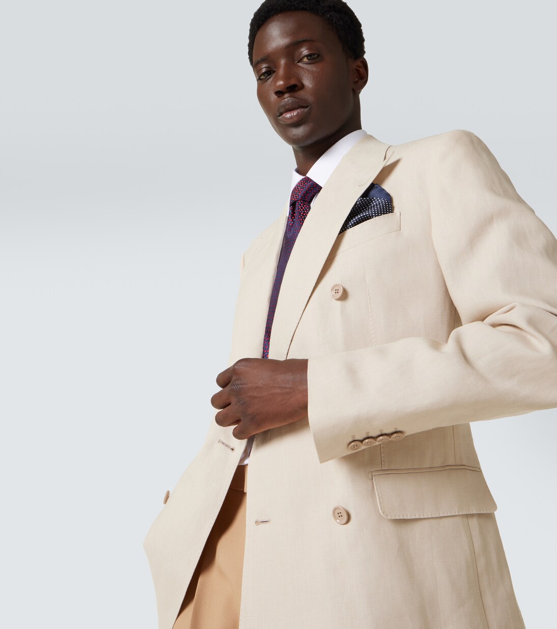 Polka-dot silk pocket square | Charvet