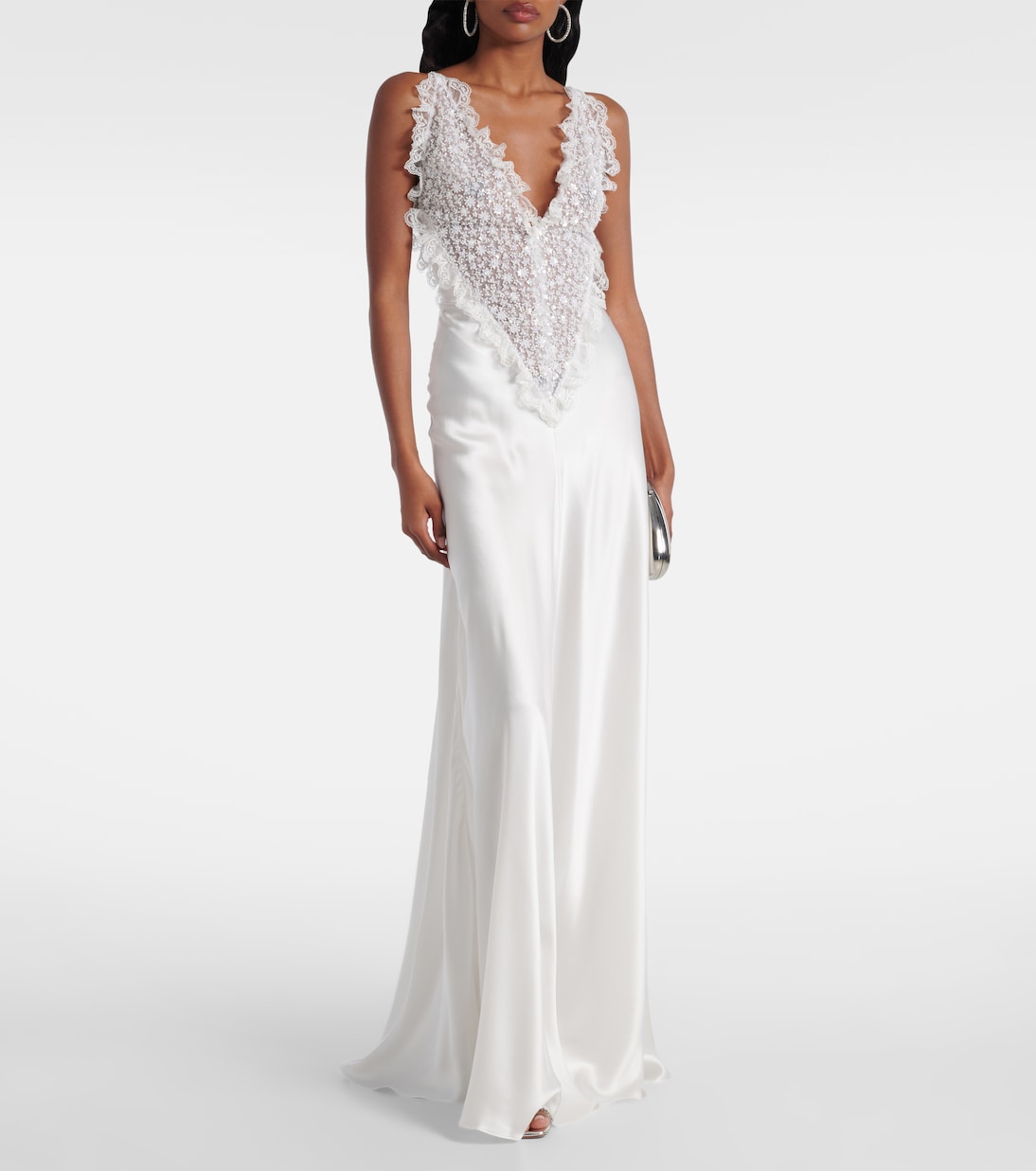 Bridal Verzierte Robe aus Seidensatin | Rodarte