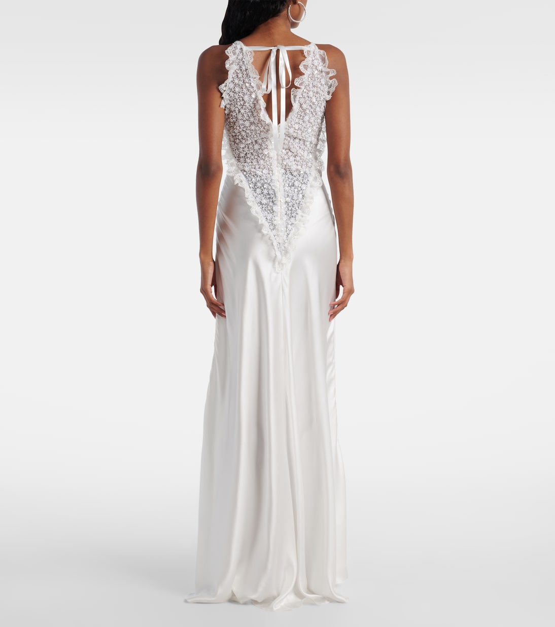 Bridal Verzierte Robe aus Seidensatin | Rodarte