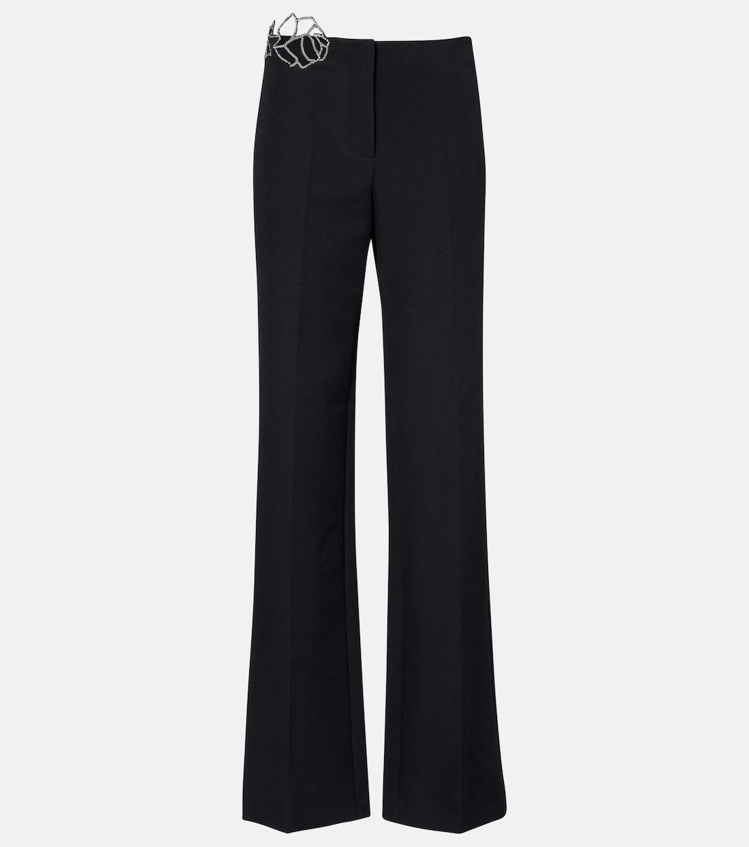 Embellished crêpe cady flared pants | Blumarine