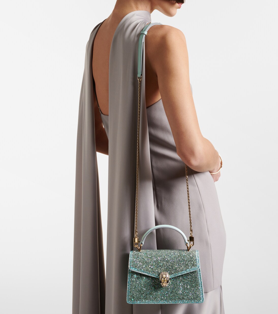 Serpenti Forever Mini suede tote bag | Bvlgari