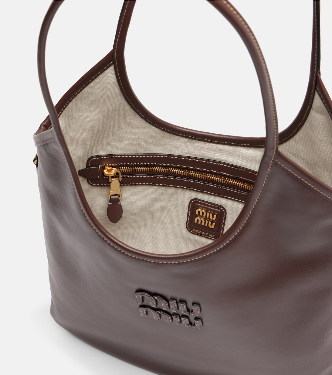 Ivy Medium leather tote bag | Miu Miu