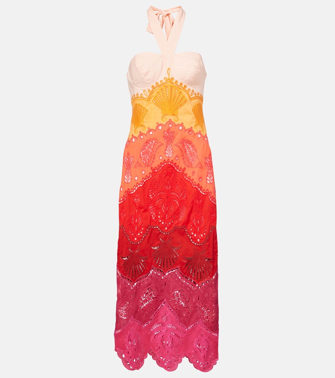 Vestido midi de algodón y lino estampado | Farm Rio