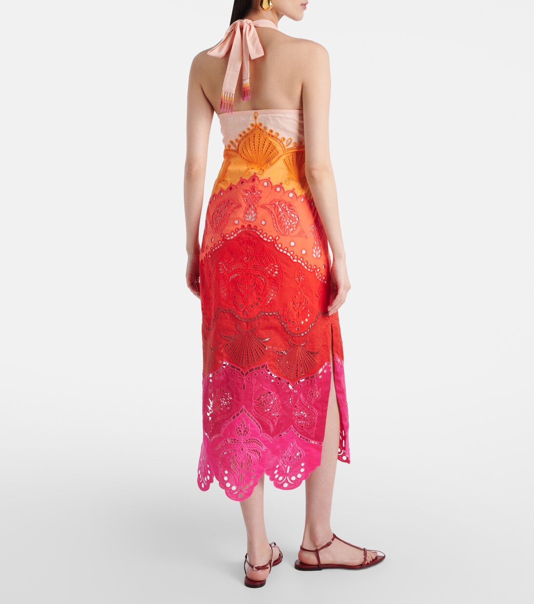 Vestido midi de algodón y lino estampado | Farm Rio