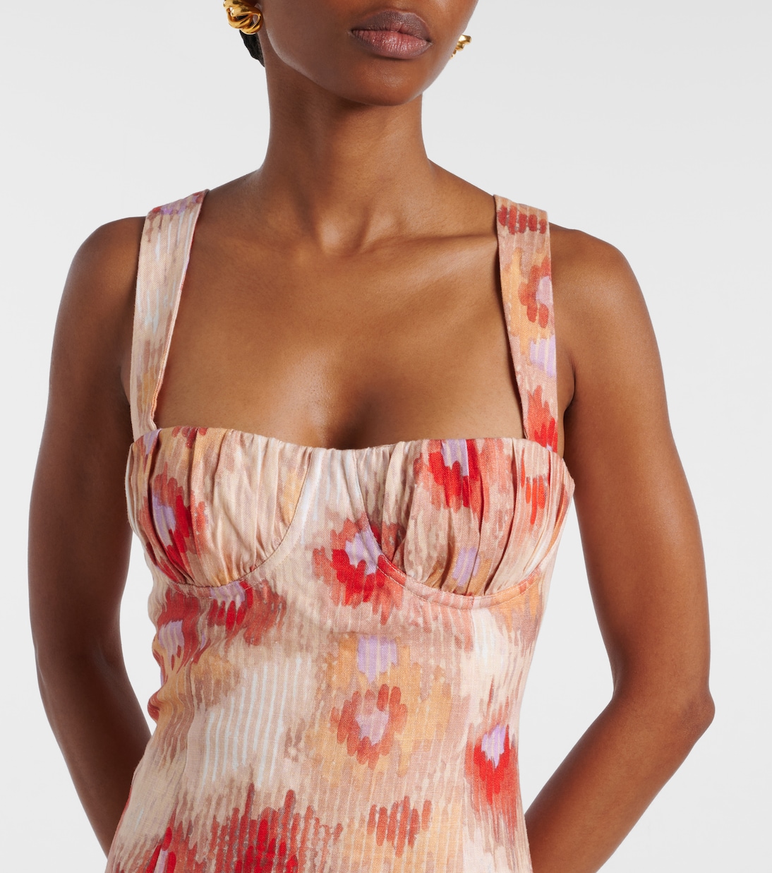 Abito lungo Bettina in lino con stampa | SIR