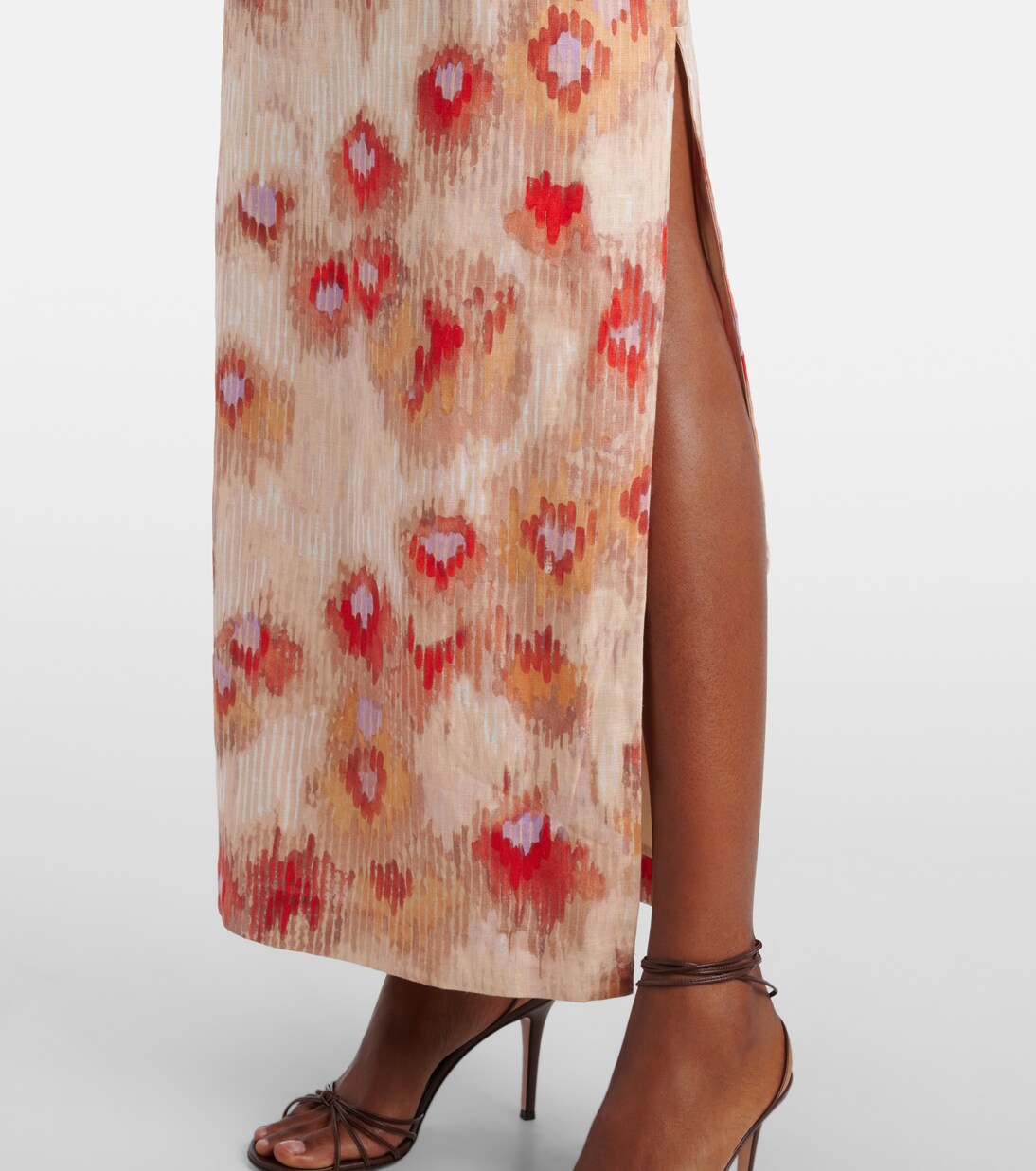 Abito lungo Bettina in lino con stampa | SIR