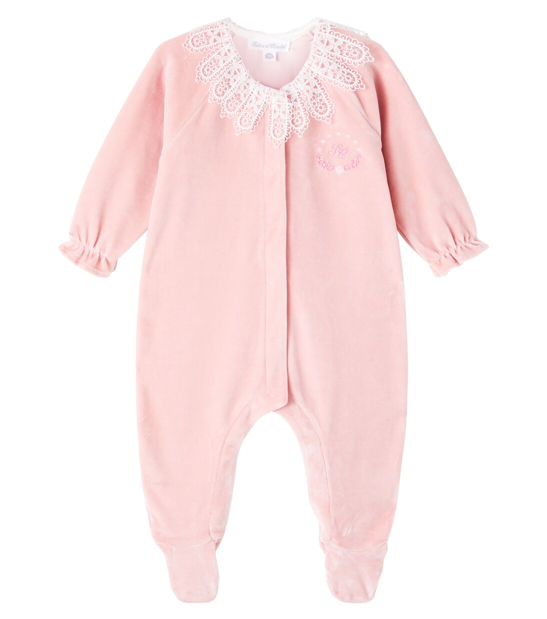 Baby lace-trimmed cotton-blend onesie | Tartine et Chocolat