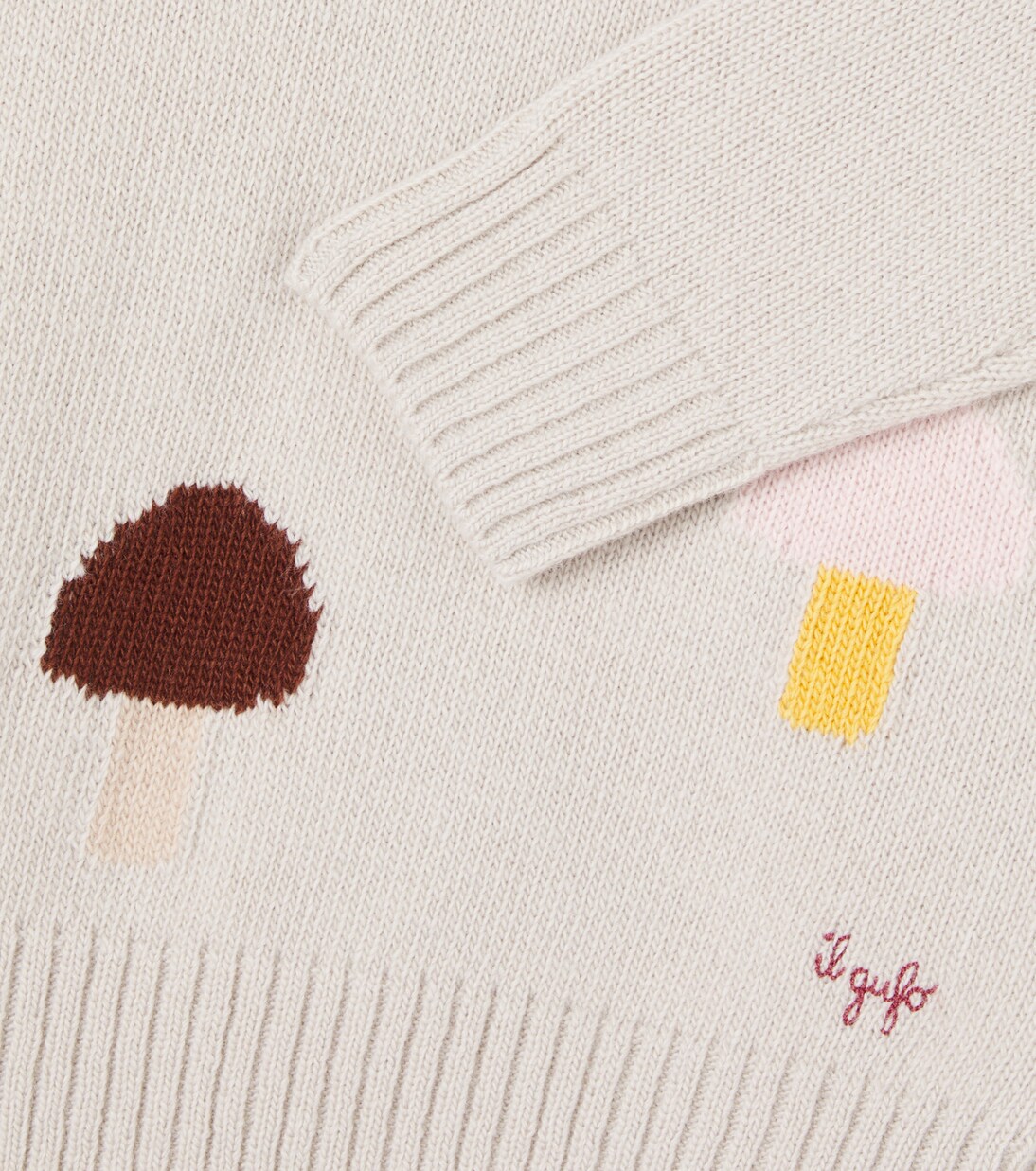 Pullover in lana vergine con ricamo | Il Gufo