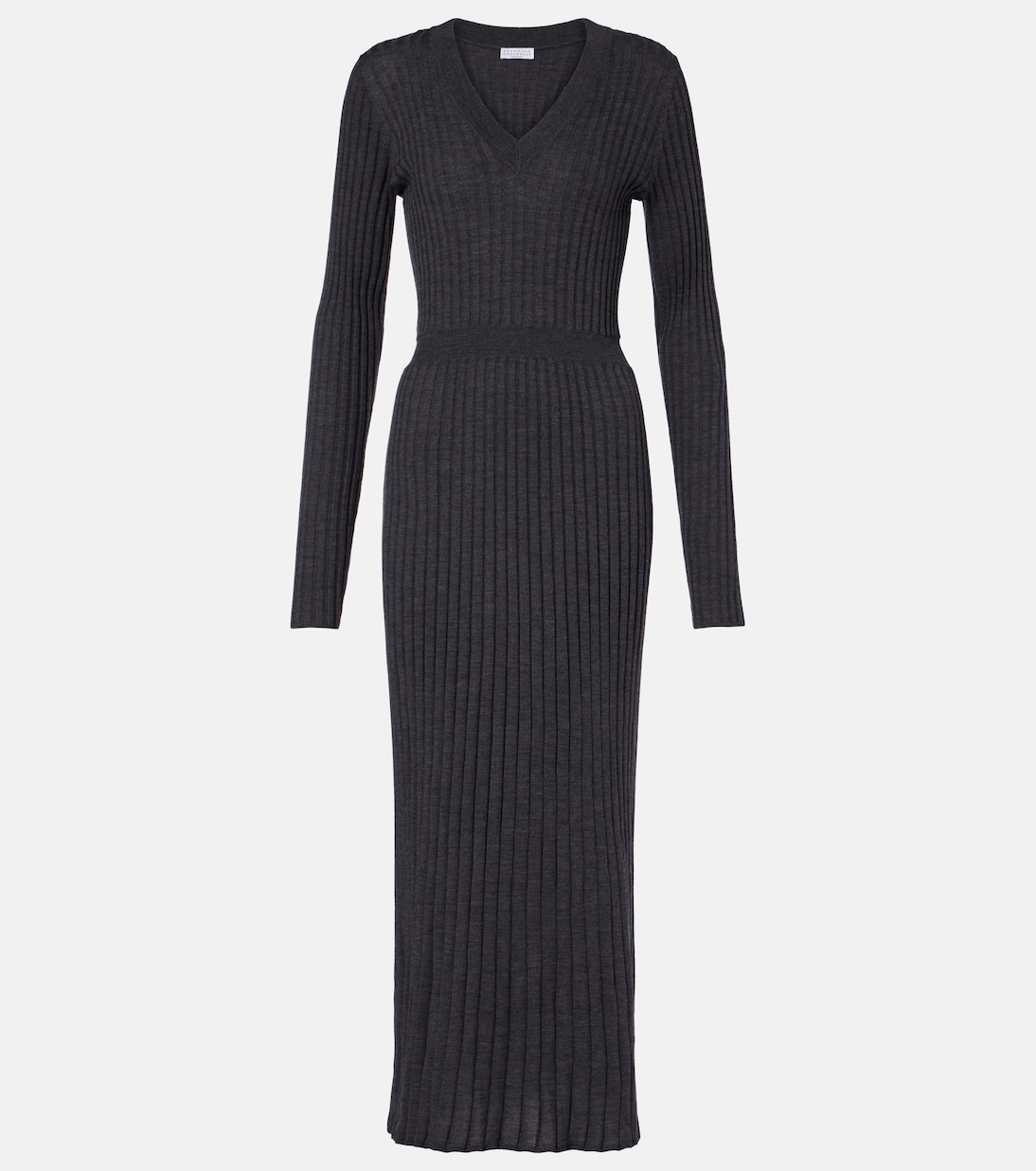 Ribbed-knit virgin wool sweater dress | Brunello Cucinelli